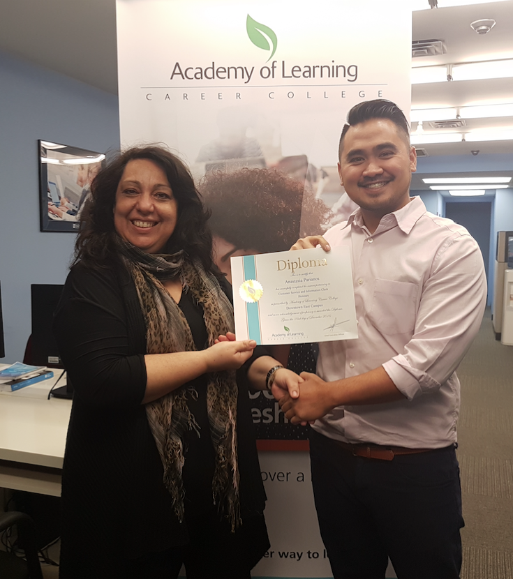 Anastasia finished the Customer Service and Information