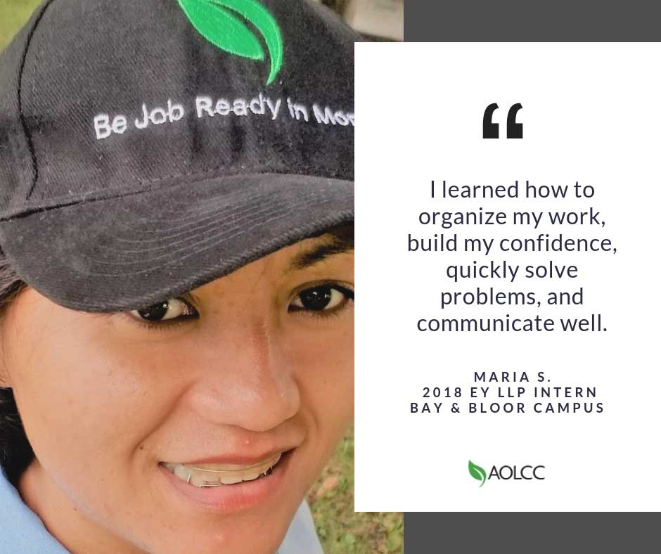 AOLCC Graduate Shares Her Internship Experience At Ernst & Young (EY LLP)
