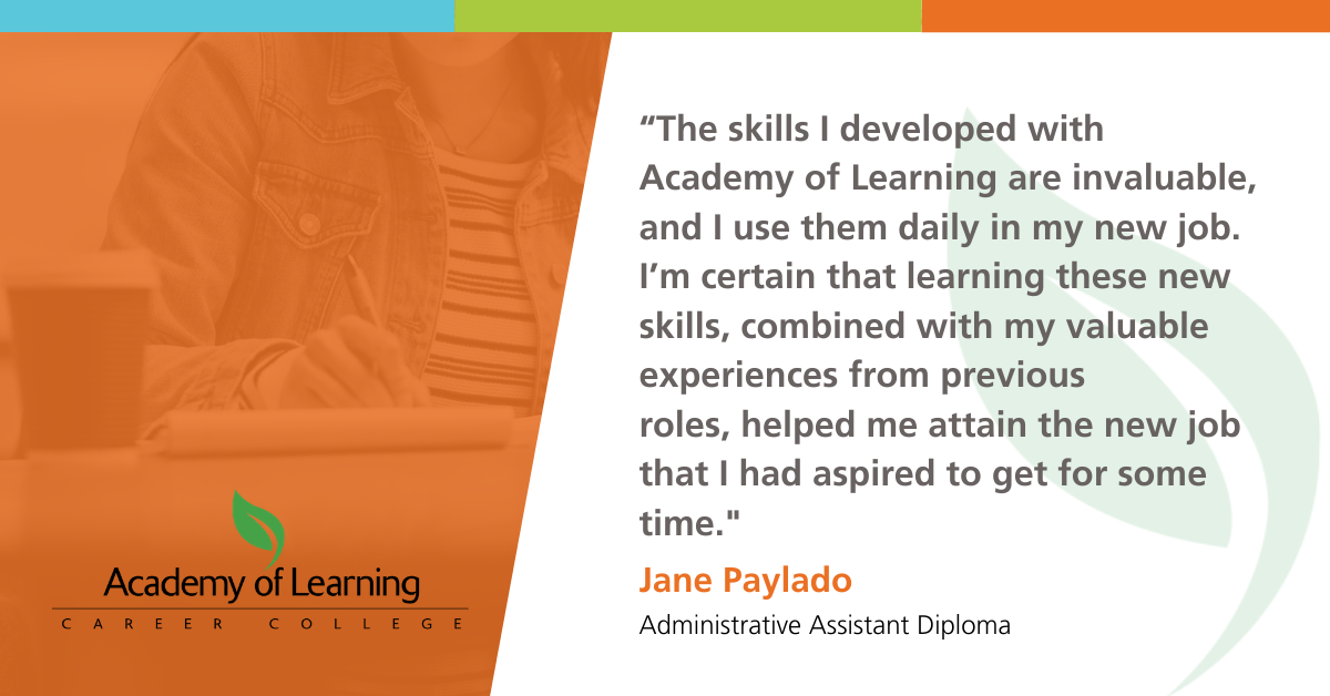 Jane Paylado, Administrative Assistant Diploma