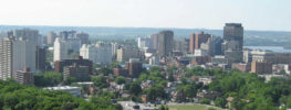 Hamilton downtown skyline aerial view