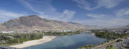 Kamloops cityscape along Thompson River