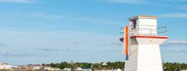 Summerside lighthouse overlooking waterfront Prince Edward Island
