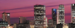 Winnipeg skyline at sunset