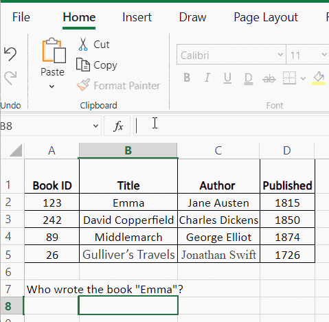 VLOOKUP function example