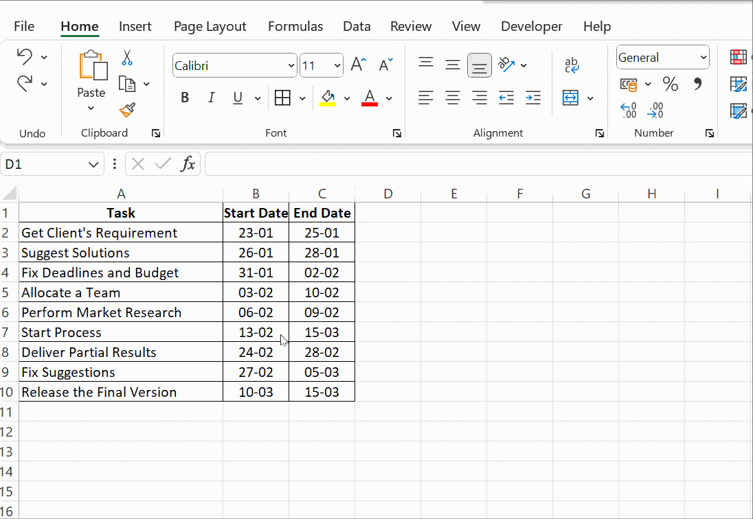 creating a gantt chart in excel