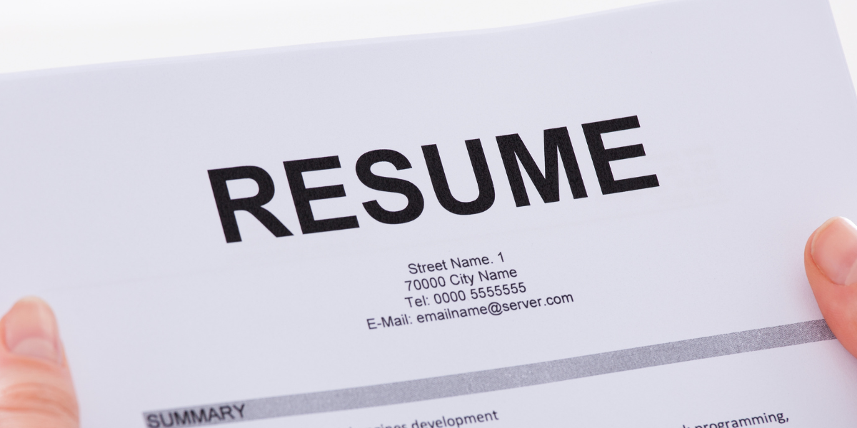 Information section of a resume