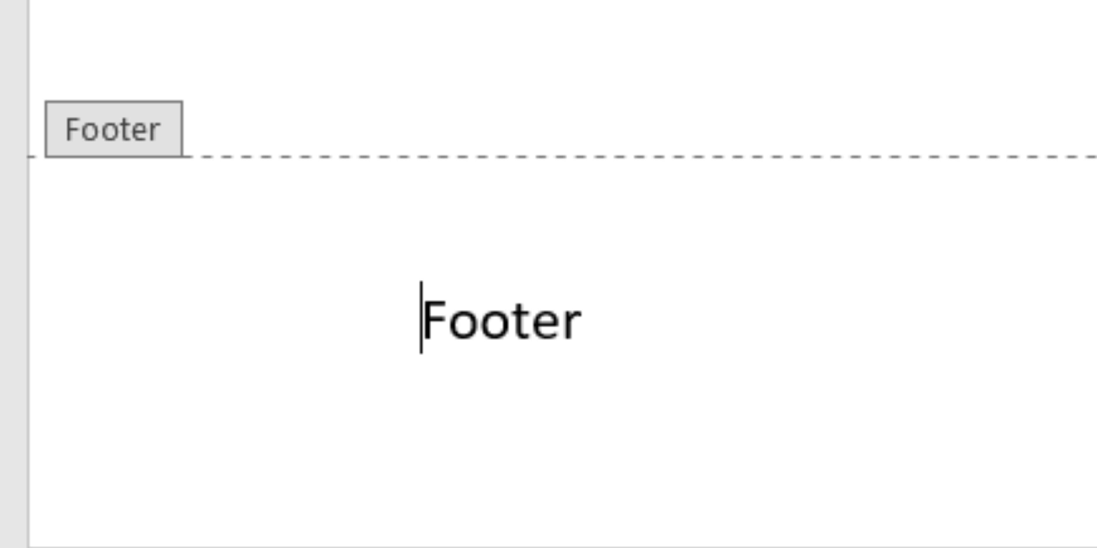 Close-up of footer section in Microsoft Word resume template